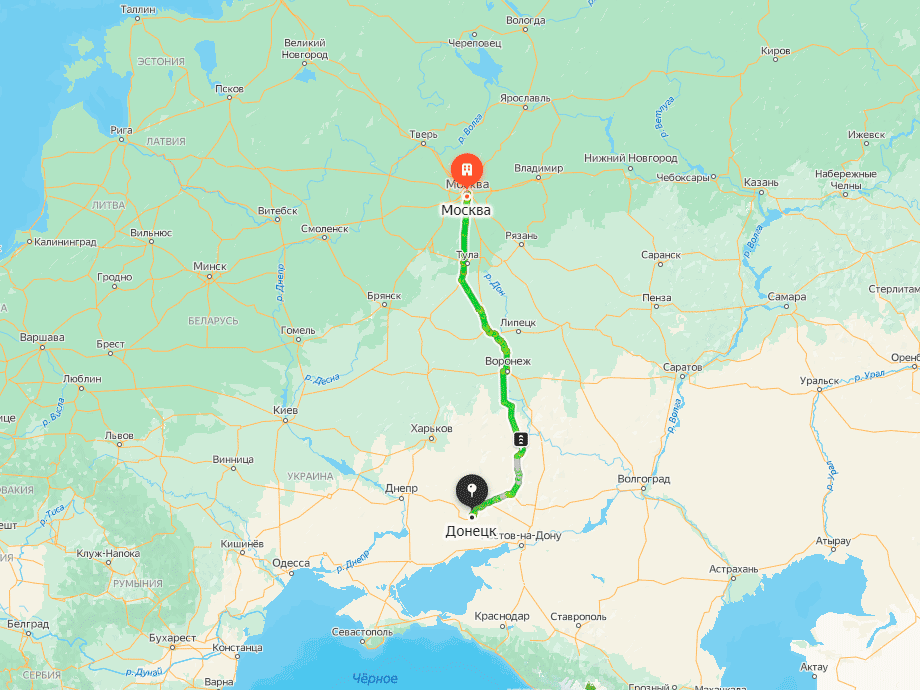 Грузоперевозки Москва - Донецк