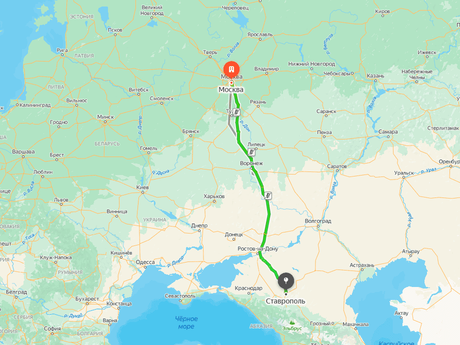 Грузоперевозки Москва - Ставрополь